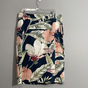 Ann Taylor Blue Floral Skirt Size 14 NWT Classic Workwear Cottagecore